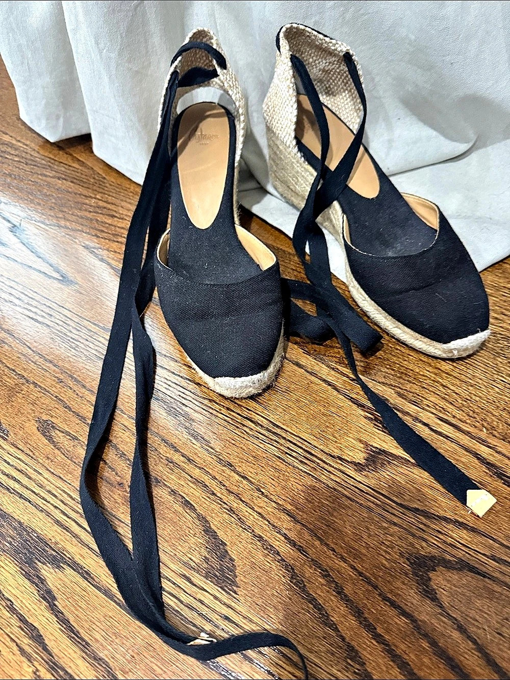 Castaner Espadrille Wedge Black & Cream